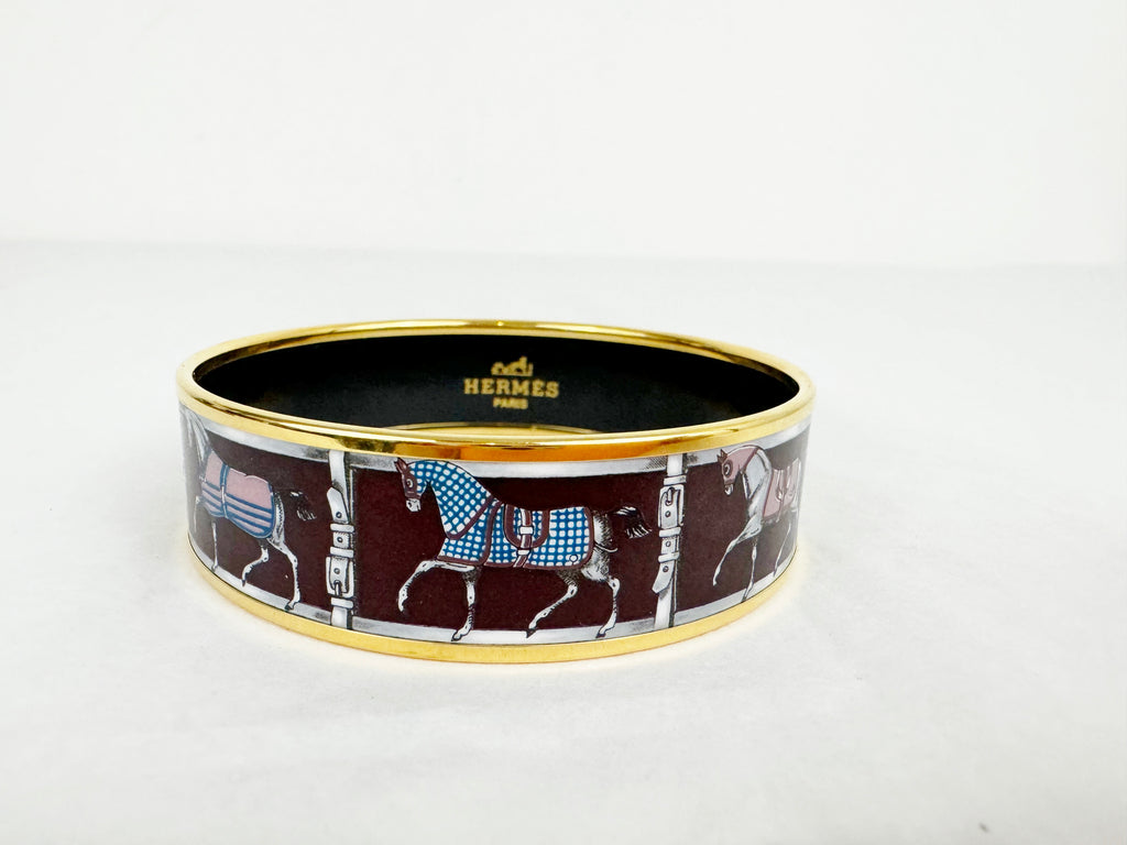 Authentic Hermes Enamel Bracelet Blue and Gold with Roping Nautical –  Relics to Rhinestones