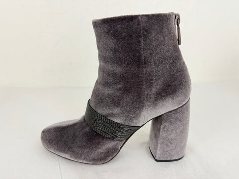 Brunello Cucinelli Velvet Boots Size 7.5