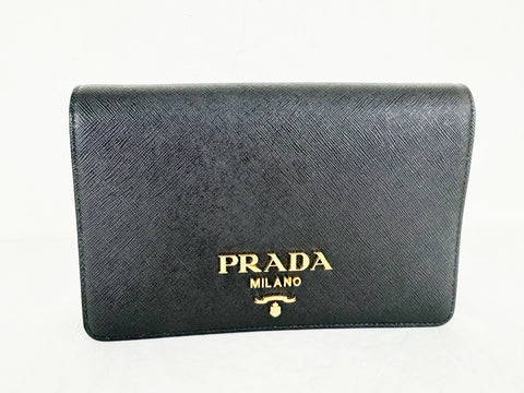 NEW Prada Saffiano Leather Mini Wallet on Chain