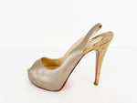 Christian Louboutin Metallic Platform Slingback Size 6