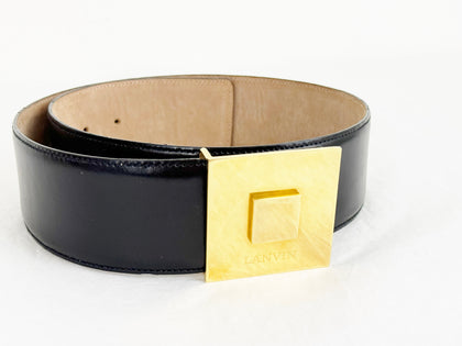 Lanvin Wide Leather Belt Size XS