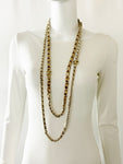 Chanel Double Chain Leather Necklace