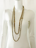 Chanel Double Chain Leather Necklace