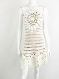 Oscar De La Renta Crochet Halter Mini Dress Size S