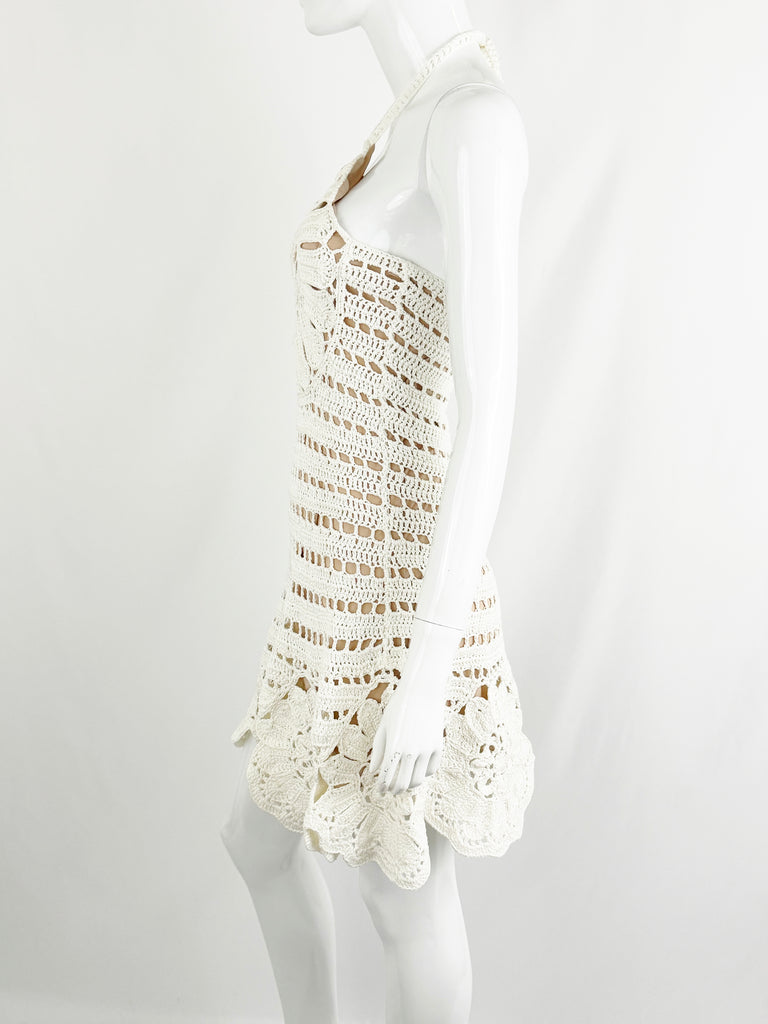 Oscar De La Renta Crochet Halter Dress Size S – KMK Luxury Consignment