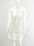 Oscar De La Renta Crochet Halter Mini Dress Size S