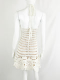 Oscar De La Renta Crochet Halter Mini Dress Size S