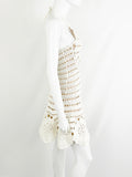 Oscar De La Renta Crochet Halter Mini Dress Size S