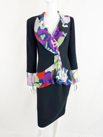 Chanel Suit W/Silk Accent Size M/10