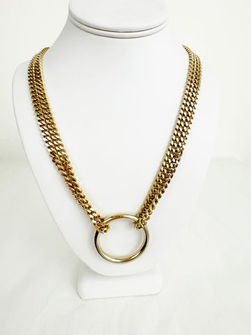 Chloe Double Chain Circle Necklace