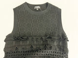 Chanel Knit Ruffle Trim Mini Dress Size XS