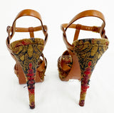 YSL Tribute Tapestry Platform Heel Size 10.5