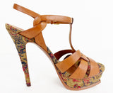 YSL Tribute Tapestry Platform Heel Size 10.5