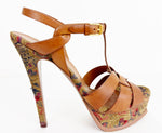 YSL Tribute Tapestry Platform Heel Size 10.5