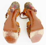 YSL Tribute Tapestry Platform Heel Size 10.5