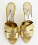 Manolo Blahnik Metallic Mules Size 10