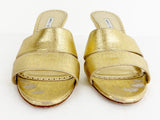 Manolo Blahnik Metallic Mules Size 10