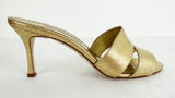 Manolo Blahnik Metallic Mules Size 10