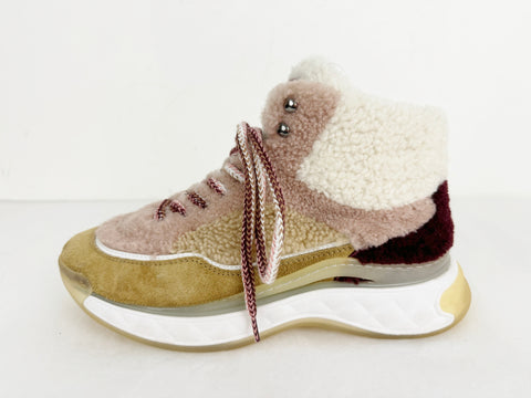 Chanel Shearling High Top Sneaker Size 8