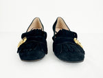 Gucci GG Embellished Suede Pump Loafer Size 7