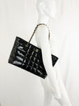 Chanel Patent Chocolate Bar Tote