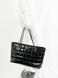 Chanel Patent Chocolate Bar Tote