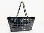 Chanel Patent Chocolate Bar Tote