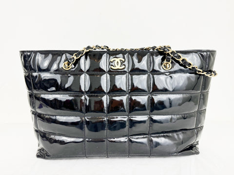 Chanel Patent Chocolate Bar Tote