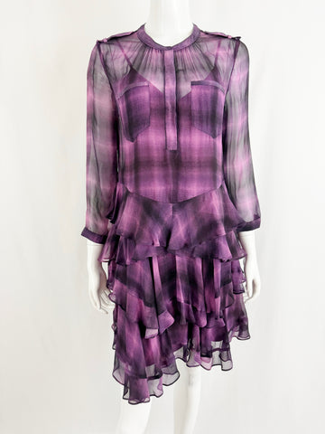 Rebecca Taylor Sheer Ruffle Dress Size 6