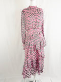 NEW Saloni Ruffle Midi Dress Size 8