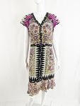 Etro V-Neck Silk Dress Size M