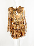 NEW Misa Animal Print Tiered dress Size L