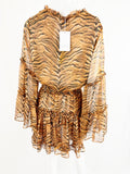 NEW Misa Animal Print Tiered dress Size L