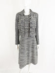 St. John Couture Hand Beaded Dress and Jacket Set Size S