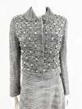 St. John Couture Hand Beaded Dress and Jacket Set Size S