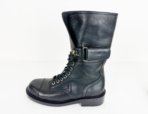 Chanel 2021 Combat Boots Size 8