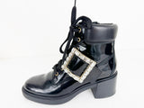 Roger Vivier Patent Rmbellished Boots Size 8