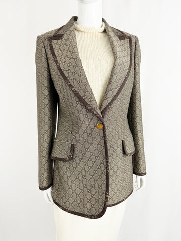 Gucci GG Cotton/Wool Blazer Size 8