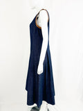 NEW Ralph Lauren Leather Trim Denim Dress Size 8