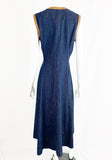 NEW Ralph Lauren Leather Trim Denim Dress Size 8