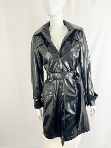 Burberry London Backworth Shiny Trench Coat Size 4