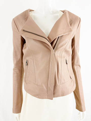 Veda Cropped Leather Jacket Size M