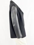 NEW Theory Wool & Leather Coat Size M