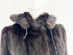 Mink Coat with Removable Hood Size S