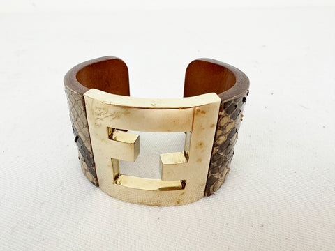 Fendi Snakeskin Cuff Bracelet