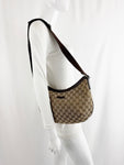 Gucci Canvas Half Moon Shoulder Bag