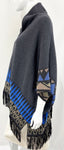 Etro Fringe Trim Poncho Size Small