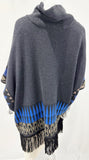 Etro Fringe Trim Poncho Size S