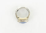 David Yurman Blue Chalcedony with Diamond Ring Size 6