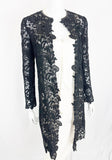 Ralph Lauren Leather Trim Lace Coat Size 2